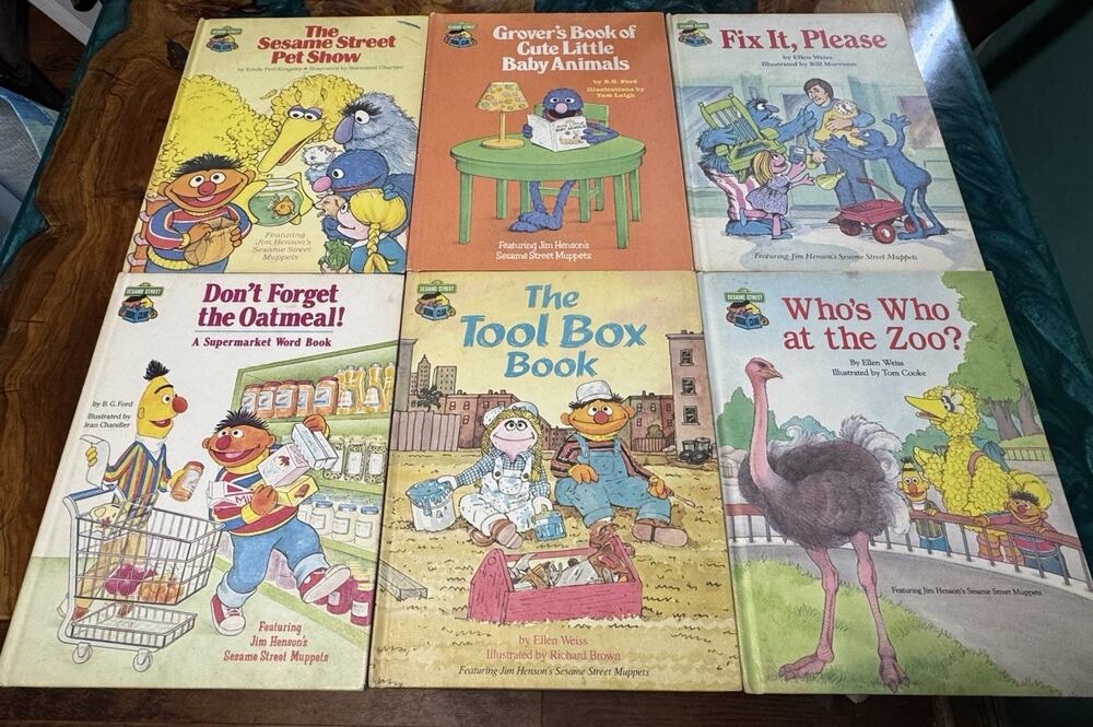 The Sesame Street Book Club x 6 Vintage Hardcover Children's Picture Lot #2
